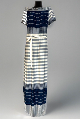 Ashley Stewart Ladies 2XL Maxi Dress Blue/White Striped Knit New! | eBay