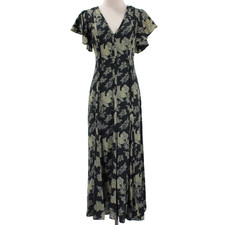 Ulla Johnson NWT Evette Flutter Sleeve Midi Dress Size 0 in Blue / Yellow