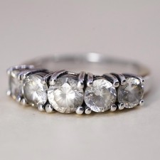 Size 8, Sterling silver ring, 925 silver with round cut crystal CZ cluster ring