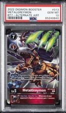 2022 DIGIMON BT07-BOOSTER NEXT ADVENTURE ALTERNATE ART #013 METALGREYMON PSA 10