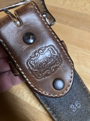 Tony Lama Silver Concho Western Leather Belt with Brown Straps Men main image 4