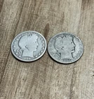 Lot of 2 Barber Silver Half Dollars 1901 & 1906 | 90% Silver | Circulated