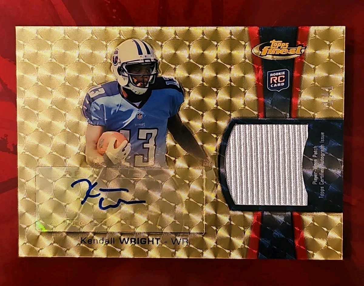 Kendall Wright 1/1 SUPERFRACTOR Auto Patch RC 2012 Topps Finest #RAP-KW Titans