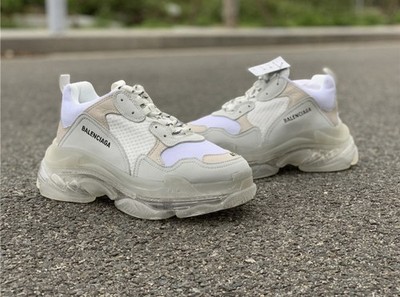 Balenciaga Men Triple S Sneakers White Low Top Trainers Size US 8 EU 41