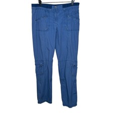 Da Nang Surplus Cargo Pants Womens M Blue Convertible Utility Trousers Y2K EUC