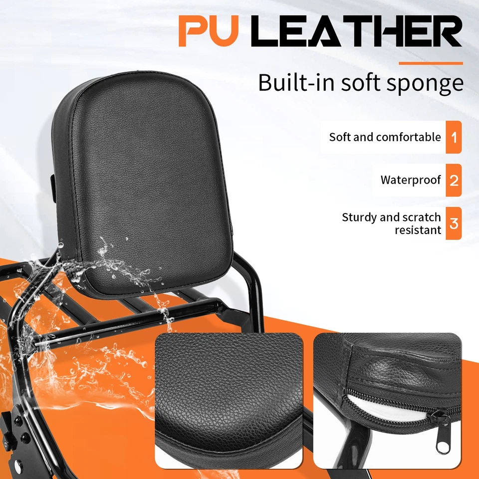 Almofada de encosto e bagageiro Passenger Sissy Bar para Harley Softail 2018-2025 - Imagem 3 de 4