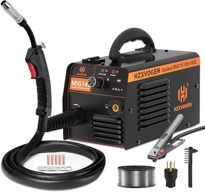 145A MIG Welder, 110V/220V Flux Core Welder with Synergy, IGBT Inverter Portable