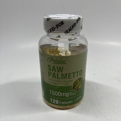 Pslalae Saw Palmetto 1500 mg - 120 Capsules for Natural Vitality Exp 10/26