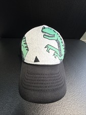 Yipaidel KIDS T-Rex Dinosaur Trucker Hat Black White Mesh Snapback Cap