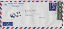 HONG KONG  Registered cover to Montreal - High value $5.00 stamp