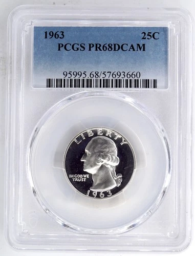 1963 PROOF WASHINGTON QUARTER PCGS PR68DCAM 693660