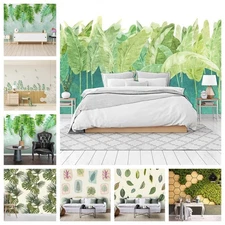 3D Leaves Tropical Green Self-adhesive Wallpaper Removable Wallpaper Wall Mural