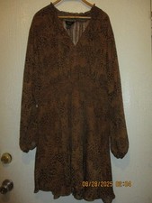 Forever 21 PLUS Semi Sheer Brown/Black Leopard Print 3X Dress (NEW)