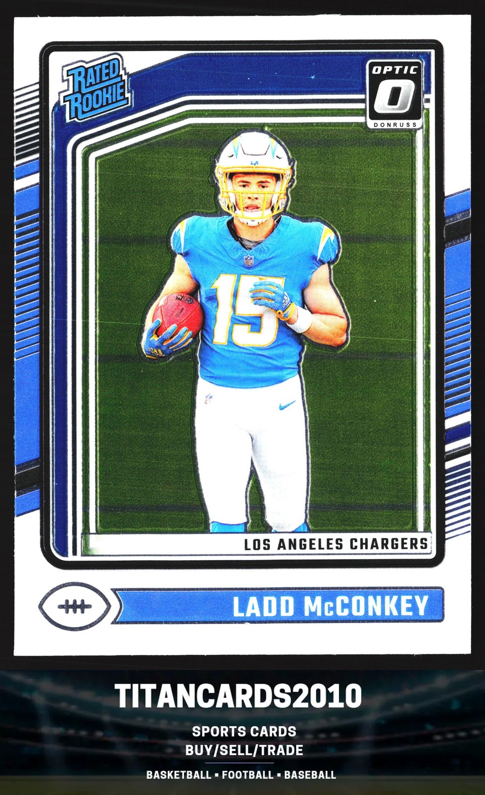 Ladd McConkey 2024 Donruss Optic Rated Rookie RC Los Angeles Chargers #266