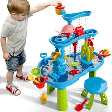 Toddlers Sand Water Table Activity Sensory Beach Toys Colorful Kids 3 Tiers Gift