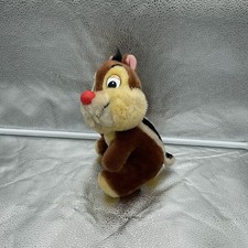 Disneyland Vtg Chip and Dale 10? Plush Chipmunks Stuffed Toy Dale (red nose)