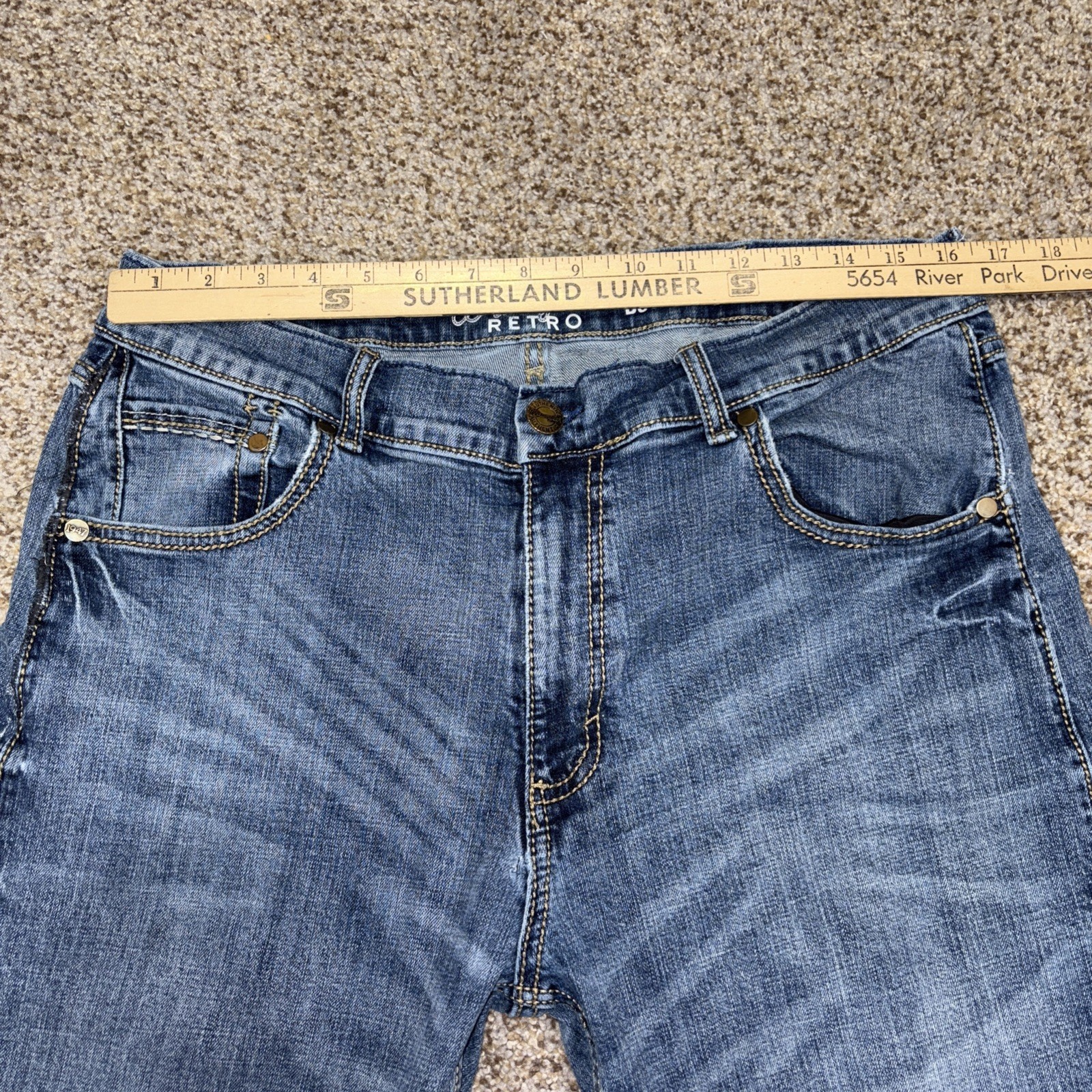 Wrangler Retro Slim Boot Jeans Mens 36x30 Blue Denim Stretch Fits 32 X 29 - View 7