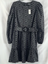 EXPRESS Polka Dot 3/4 Sleeve Party Cocktail Holiday Little Black Dress Classic