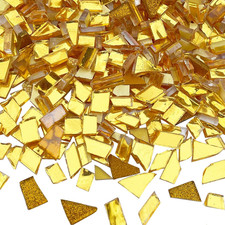 Gold Mixed Irregular Glass Mosaic Tiles for Art Crafts, 9Oz Value Pack Mosaic Ma