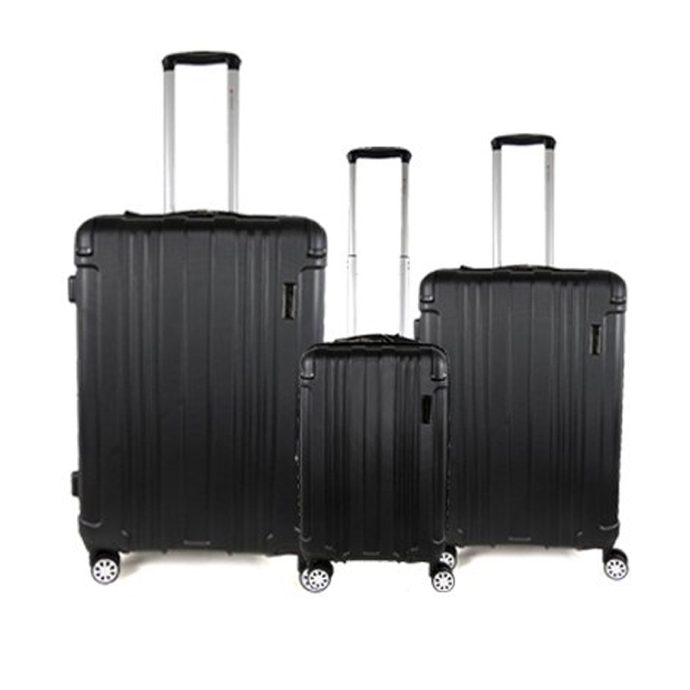 Set Travel Bag Abs Trolley Spinner Suitcase Lightweight Blac