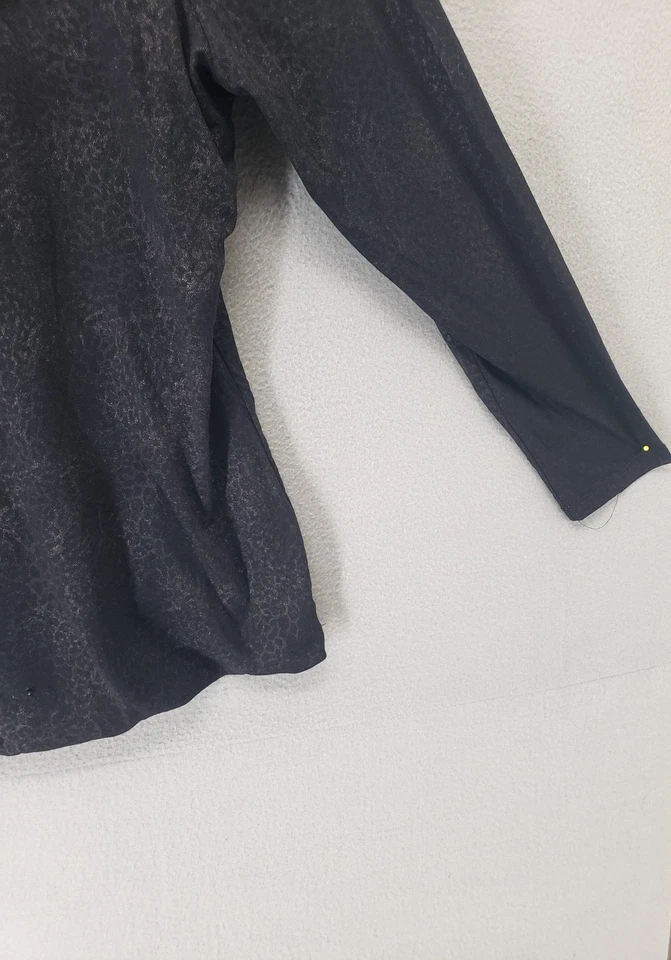 Kenneth Cole Нью-Йорк женщин Топ 1 X темно серый длинным рукавом собранными в Рюш шеи блузка - Изображение 4 из 4