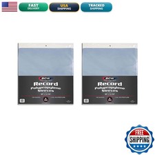 BCW 33 RPM Record Sleeves Polypropylene Vinyl Record Outer Sleeves 2 Mil