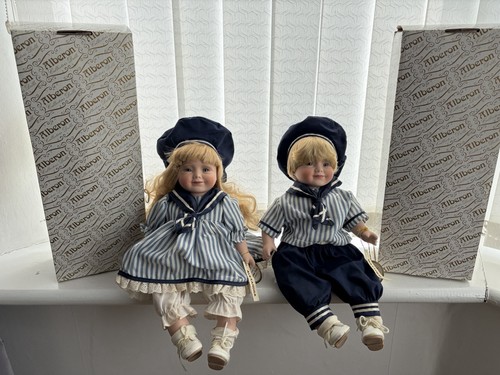 Vintage Alberon Porcelain Twin dolls Matthew & Alexandra in original box