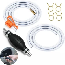 Gasoline Siphon Hose, Gas Oil Water Fuel Transfer Siphon Pump, Portable Widel...