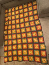 Handmade Granny Rectangle Crochet Afghan 78 X...