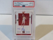 2021 TRAE YOUNG PANINI IMPECCABLE ILLUSTRIOUS INK HOLO SILVER AUTO 14/25 PSA 10