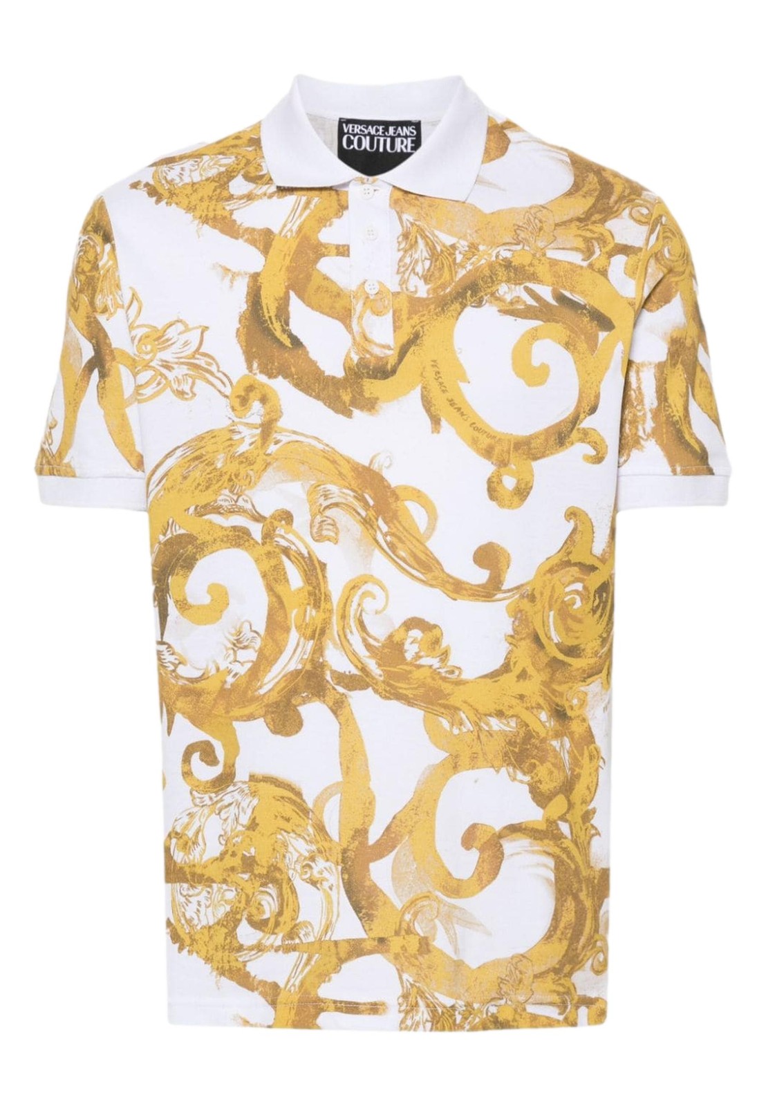 Мужская рубашка поло от Versace Jeans Couture с барочным принтом и изысканной элегантностью- 79490₽