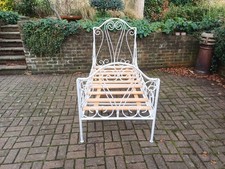 Antique Chic French Iron Single Bed Frame Early c1900 Shabby Chic White Painted