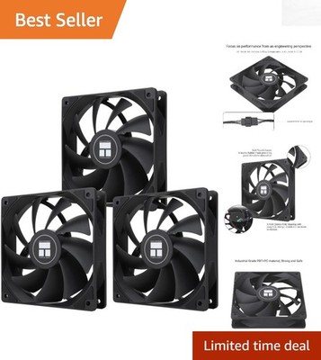 High-Performance 120mm PWM Fan - 66.17 CFM Cooling, 3-Pack with S-FDB Bearing