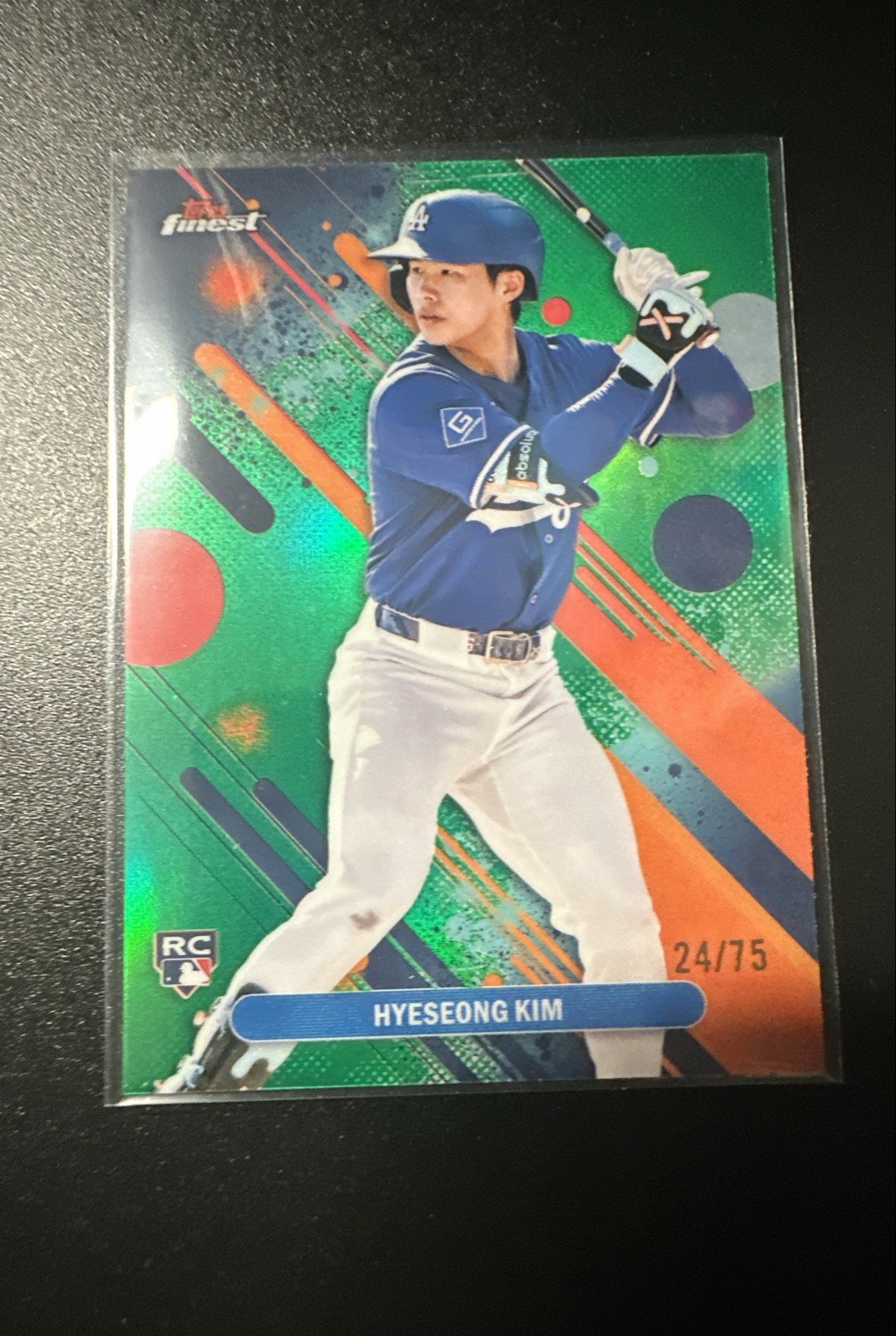 2025 Topps Finest - Common Hyeseong Kim #27 Green Refractor /75 (RC)