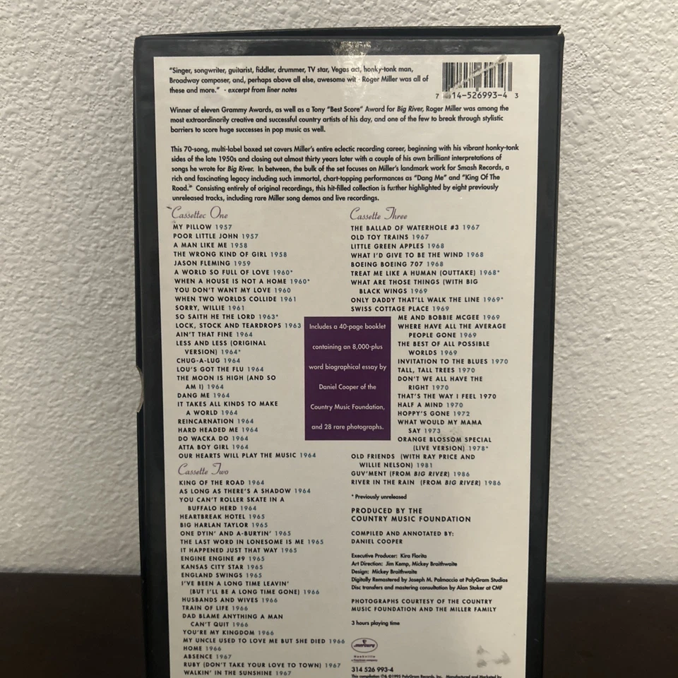 King Of The Road Genius Roger Miller 3 Cassette + booklet box set 1957-1986 Foto 4 de 4