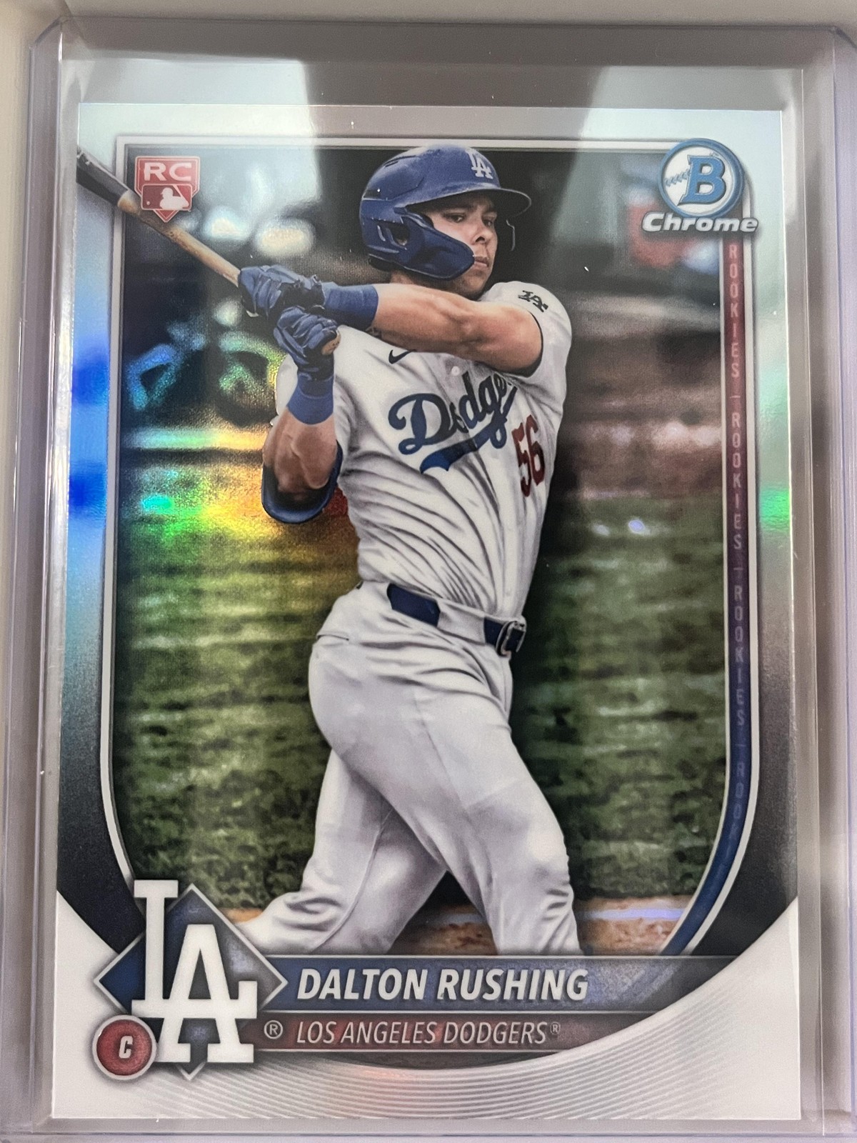 2025 Bowman Chrome #100b Dalton Rushing - Red Rookie