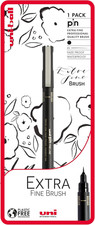 Extra Fine Brush 1 Piece Uni-Pin Fineliner Drawing Pen, Black