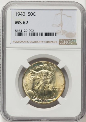 1940 50C Walking Liberty Half Dollar NGC MS67