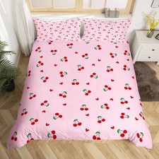 Cherry Comforter Cover Twin Size, Cherry Pattern Duvet Cover Boys Girls Cute ...