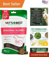 Natural Allergy Relief Soft Chews for Dogs - 30 Count Vet's Best Formula