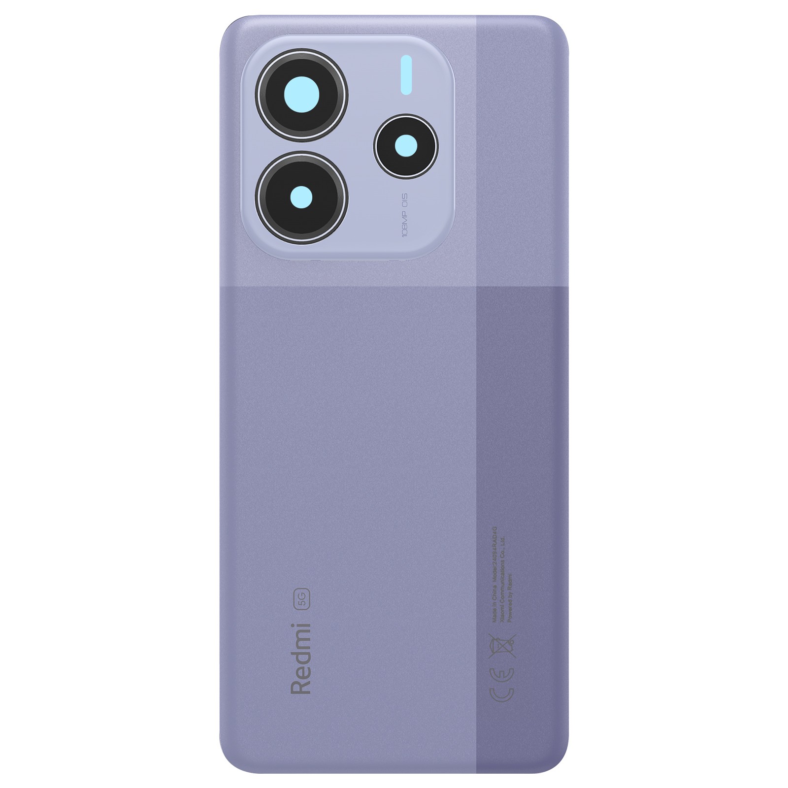 Cache batterie pour Redmi Note 14 5G Xiaomi Service Pack Violet en verre avec adhésif