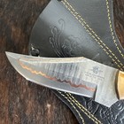970 Blade Works Hand Made Hand copper Damascus Fixed Blade With Sheath — photo 2