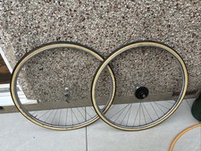 Vintage Road Bike Wheels Fitted with Tubular Vittoria Strada Tubulars Tyres