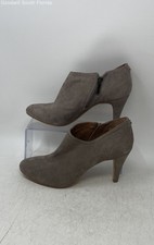 Vince Camuto Womens Vala Gray Leather Zipper Ankle Booties Size 8 M