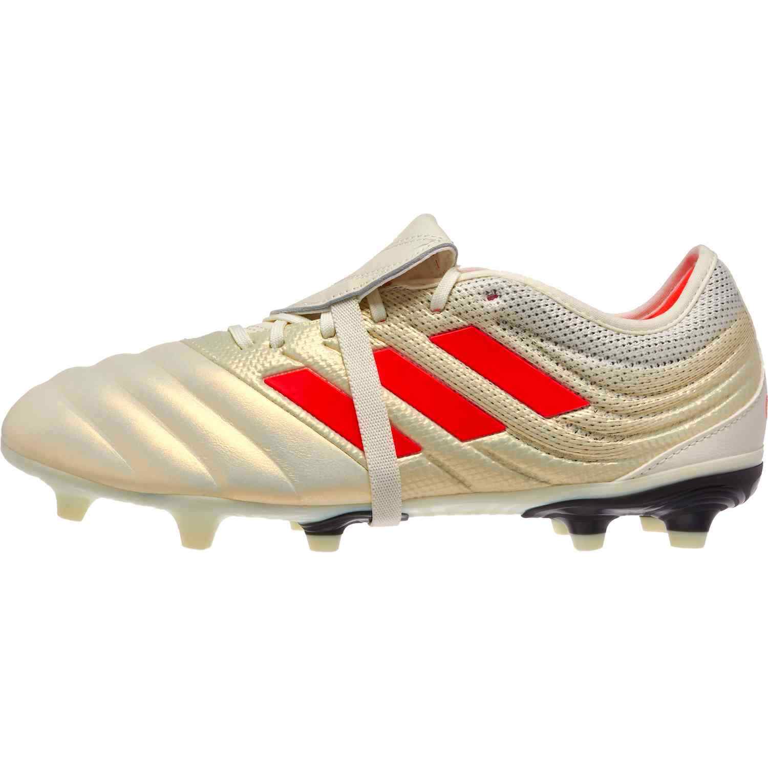 adidas Men's Copa Gloro 19.2 FG Soccer Cleats Off White/Solar Red BX 11