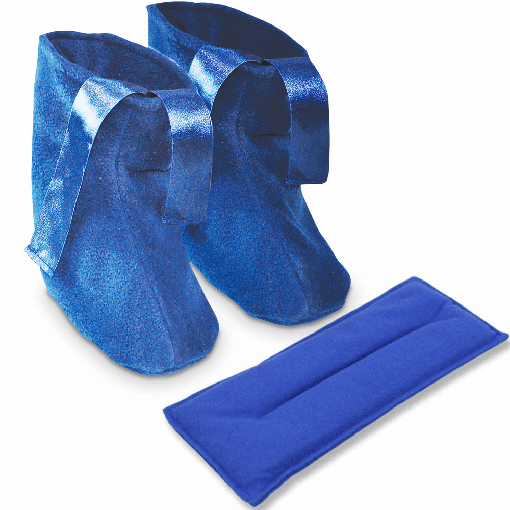 Blue Microwavable Slippers and Neck Warmer Set Pain Relief Pack Neck and Feet