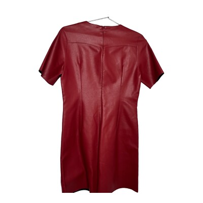 Gracia Red Faux Leather Dress Size Small | eBay