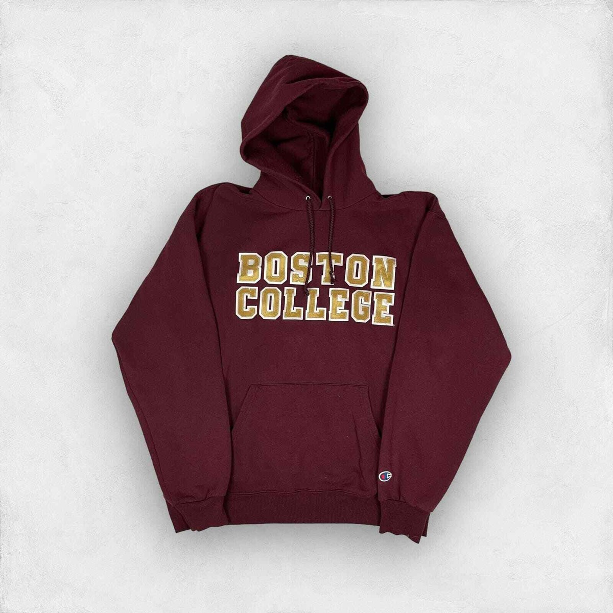 Champion Eco Fleece Men Red Boston College Pullover Hoodie L