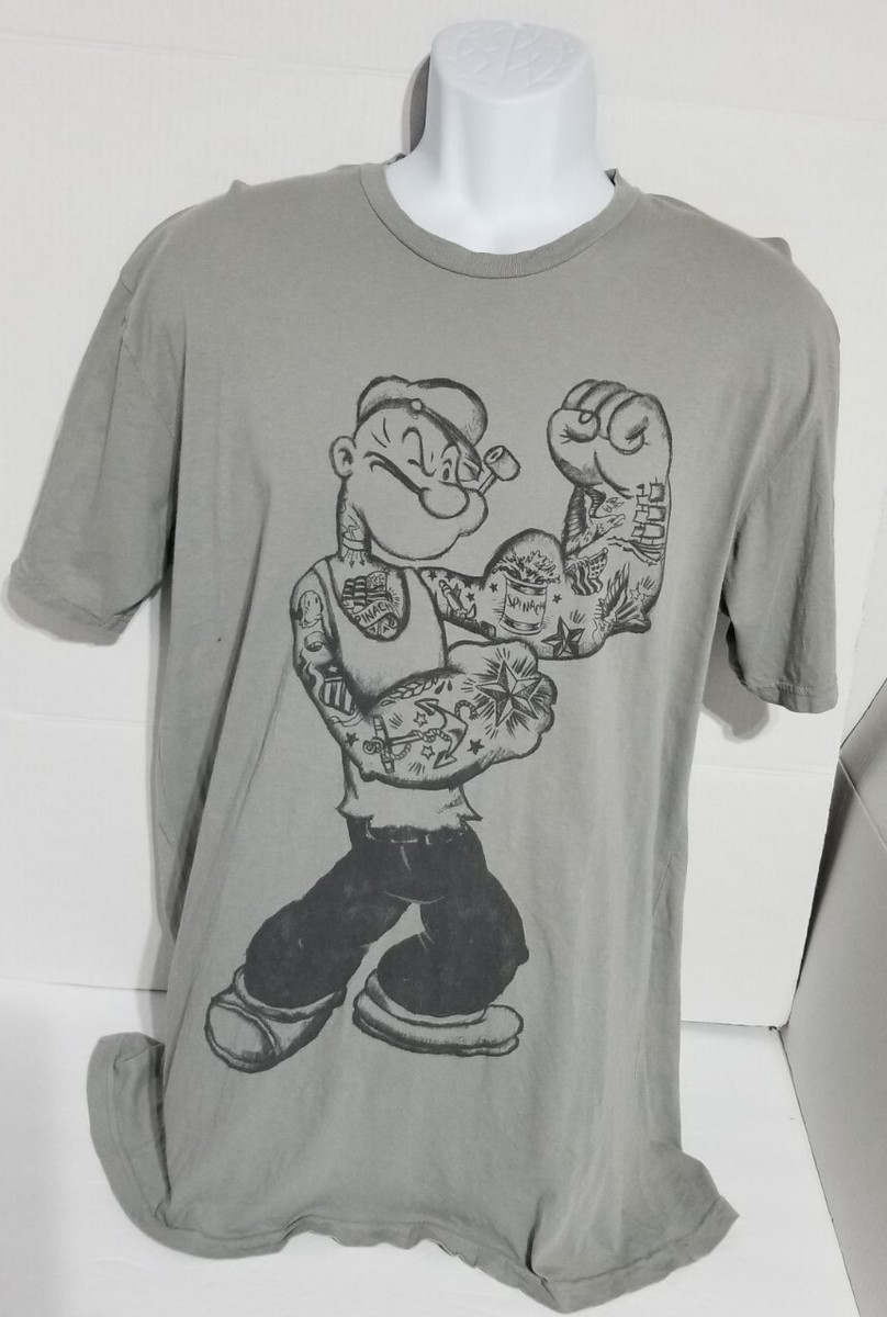 2014 Black and White Popeye Multi Tattoos Graphic Officially