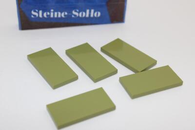 Lego (c) 5x Fliese 2x4 - tile - olive grün / green - 87079 - Platte / Fliesen